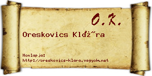 Oreskovics Klára névjegykártya